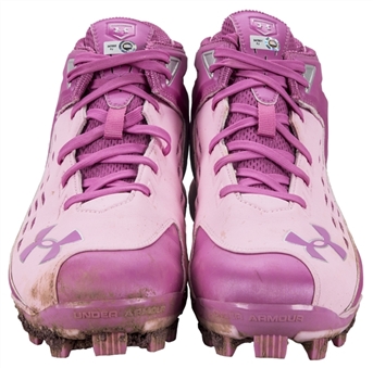 2011 Jose Reyes Game Used Under Armour Pink Cleats Used on 5/8/2011 For Mothers Day Game (MLB Authenticated)